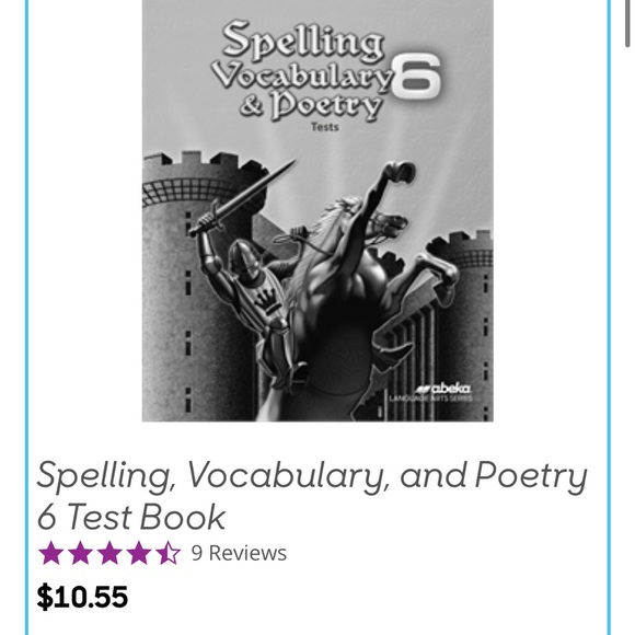 Abeka Homeschool 6th Grade Spelling, Vocab, & Poetry Bundle - Picture 4 of 7
